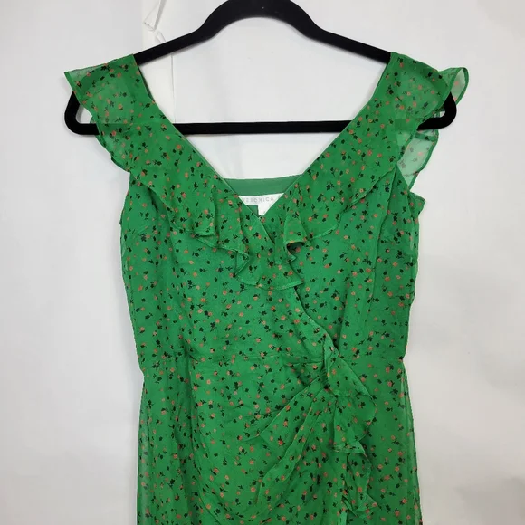 Veronica Beard green floral midi dress